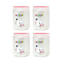 무민 다용도 밀폐용기 원형 0.5L, 4개, 단품