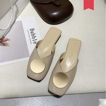 콩 여성용 서클 브이라인 뮬 슬리퍼형 샌들