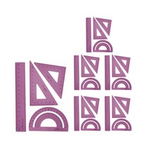 블루마토 삼각자 각도기 4종 세트 15cm RSA001, 핑크, 6세트