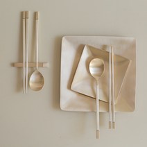 놋담 방짜 유기 투톤 수저 2인 세트, 1세트, 숟가락 2p   젓가락 2벌