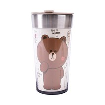 릴팡 브라운앤프렌즈 더블월 스텐텀블러 BF6202, 베이지, 230ml