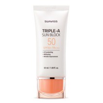 수아비스 트리플 에이 선블록 SPF50+ PA+++, 50ml, 1개
