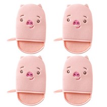 블럭마트 욕실 목욕 타월장갑 브러쉬, 핑크, 4개