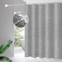 린넨 고급직물 방수 샤워커튼 240g 120 x 180 cm 그레이, 1개
