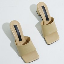 포크슈즈 여성용 가죽 벤투 뮬 슬리퍼 7.5cm
