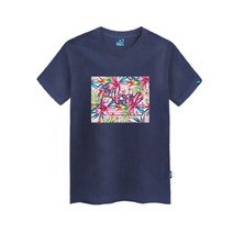 진마니아 꽃 라운드 남녀공용 빅사이즈 반팔티 TS-209