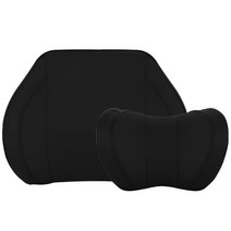 어반카 차량용 메모리폼 넥쿠션 + 허리쿠션 세트, 블랙