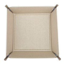 콩 K Items 가죽 사각 접이식 다용도 트레이, 베이지, 1개