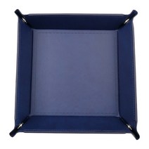 콩 K Items 가죽 사각 접이식 다용도 트레이, 네이비, 1개