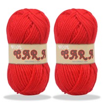 미소털실 카라 뜨개실 90g x 2p, 913 레드