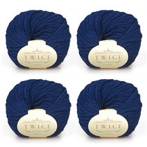 트와이즈 뜨개 털실 100g x 4p, 408 네이비