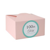 레이스 박스 + 백일 스티커, 핑크(박스), 파스텔민트(스티커), 100세트