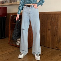 루나걸 여성용 조엘 데님 와이드 팬츠