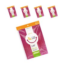 현진아트 벨크로 글리터 부직포 비접착식 5p, 자주