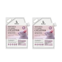 브레멘 클래식 고양이 모래 일반입자 머스크향, 8kg, 2개