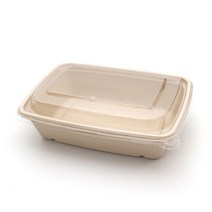 더담다 크라프트 펄프 직사각볼 1000ml + 뚜껑 세트, 75세트