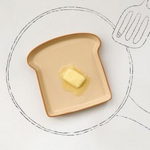 토스트빵 간식접시, 혼합색상, 1개