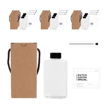통통납작 공병 300ml + 일반캡 검정 + 전용박스 통통 300-1C + 블럭더치커피 스티커 + 봉인스티커, 10세트