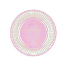 메탈릭 파티접시 홀로그램 화이트 18cm, 30개입, 1개