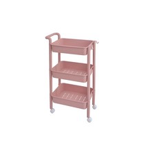앤티스 빅사이즈 조립식 수납 웨건 트롤리 3단, 핑크, 1개