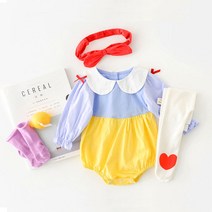 조이멀티 여아용 햇님 공주 바디슈트 + 헤어밴드 세트