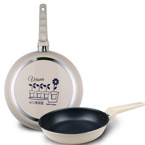 베로나 항균코팅 프라이팬 2종 세트, 크림 아이보리, 프라이팬 20cm + 28cm
