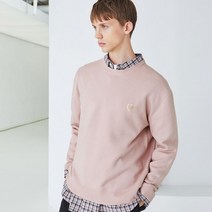 티엔지티 시그널 세미오버핏 하트 스티치 라운드 니트