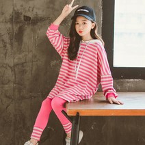 오렌지다몸 여아용 줄줄이 레깅스 롱 티세트