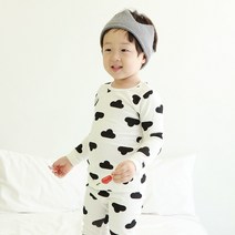 올챙이 아동용 검정구름 실내복 상하세트