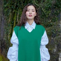 [셀럽 착용] 도우터 브이넥 언밸런스 니트 베스트
