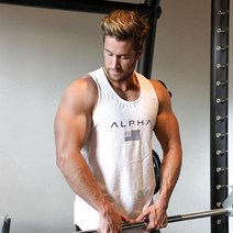 ALPHA 남성용 짐웨어 머슬핏 헬스 나시
