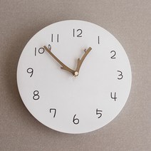 서운아트 우드 무소음 벽시계 330, 화이트