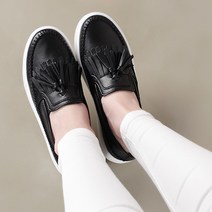 스토브 태슬 통굽 여성 슬립온 3.7cm