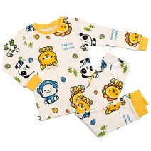 메이키즈 아동용 포레스트 애니멀 오가닉 30수 후라이스 내의 상하세트