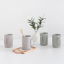 쓰임 데일리 빅 머그컵 525ml x 2종 세트, 쿨그레이, 로우민트, 2세트