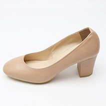 둥근코 큐반힐 펌프스 여성구두 8cm 74079