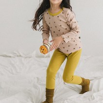 아동용 올리브 실내복 상하 세트