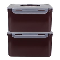 제오닉 원핸들 직사각 코코아락 김치통, 5.5L, 2개