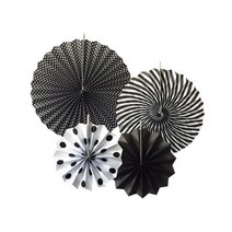 와우파티코리아 페이퍼플라워 파티소품 세트, 블랙, 1세트