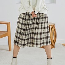SOLOIST 캐주얼 타탄체크 플리츠 스커트 SADJ3318