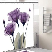 알럽홈 고품격 패브릭 플라워 샤워커튼 Type1 165 x 180 cm, 1개