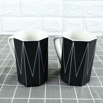 레겐보겐 예그리나 라인 머그컵 400ml, 블랙, 2개