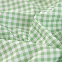 코튼빌 면원단 20수 마시멜로 체크, 그린