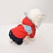 더플로우 겨울산책이 즐거워지는 강아지 캐쥬얼 다운자켓, 레드