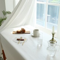 슈가맘능 워싱광목 식탁보, 네추럴화이트, 220 x 145 cm