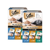 쉬바 고양이 미니 주식 파우치 35g 3종 x 2p 2세트, 생선, 6개