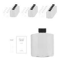 와이드 납작 페트 용기 250ml + 검정캡 + 한글 밀크티 스티커 S 세트, 14세트