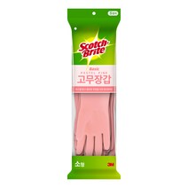 스카치브라이트 고무장갑 소형 5켤레, 파스텔 핑크, 소(S), 1세트