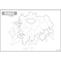 지도닷컴 우리나라 도별 백지도 전라남도 코팅형 대, 1개