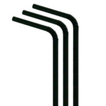 자바라 스트로우 주름빨대 검정 25cm, 5000개입, 1개